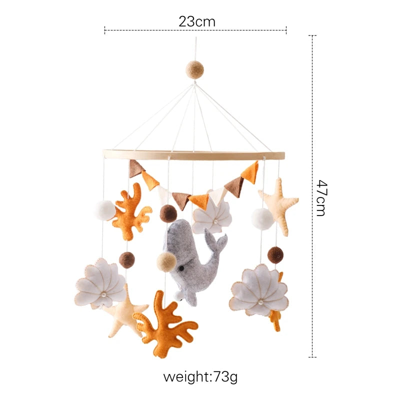 Baby Wooden Bed Bell Cartoon Rabbit Mobile Hanging Rattles Toy Hanger Crib
